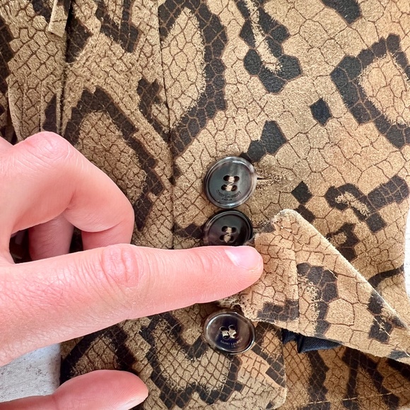 Hedi Slimane Suede Fringe Jacket, Saint Laurent, Snake print, new with tags - Picture 12 of 14